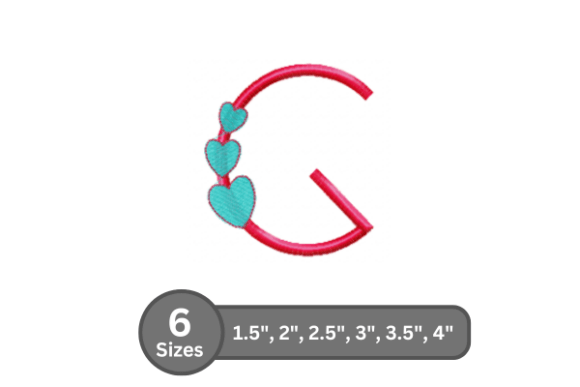 Candy Heart Alphabet -G Review for Holiday Embroidery