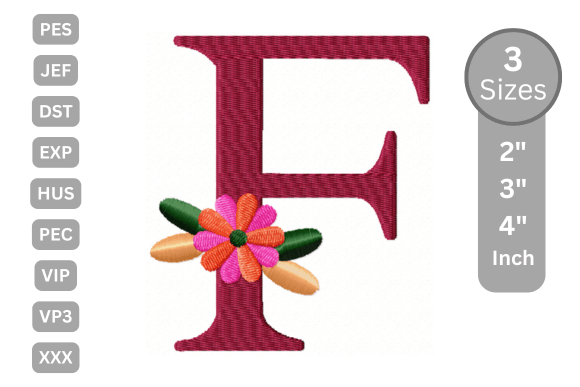 Floral Alphabet Letter - F: A Seasonal Embroidery Gem